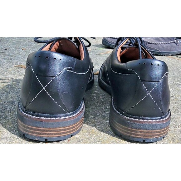 Mens Black Business Casual Black Leather Semi- Dress Shoes Clarks Brogue US 11 main image 10